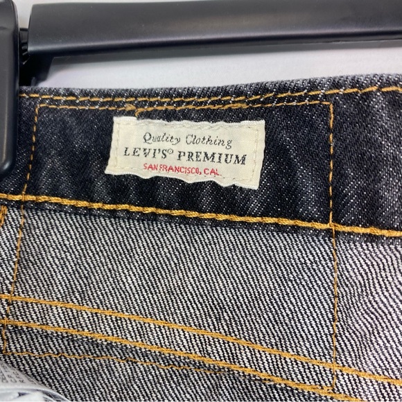 Men’s Black Premium Hi-Ball Roll Logo blue stripe denim jeans - Picture 5 of 9